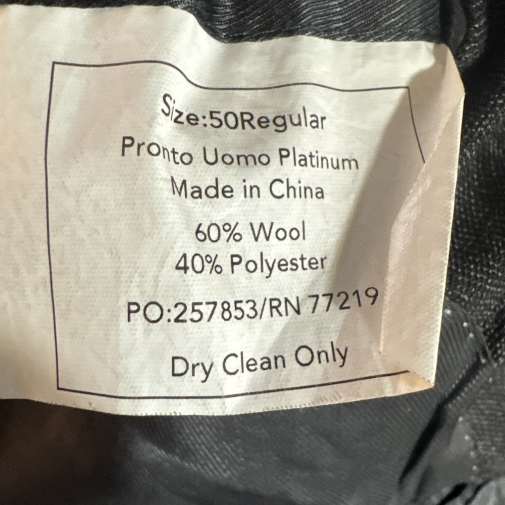 Pronto Uomo Platinum Sz 50R Gray Windowpane Plaid Wool Blazer Jacket Sport Coat‎ - Picture 7 of 12